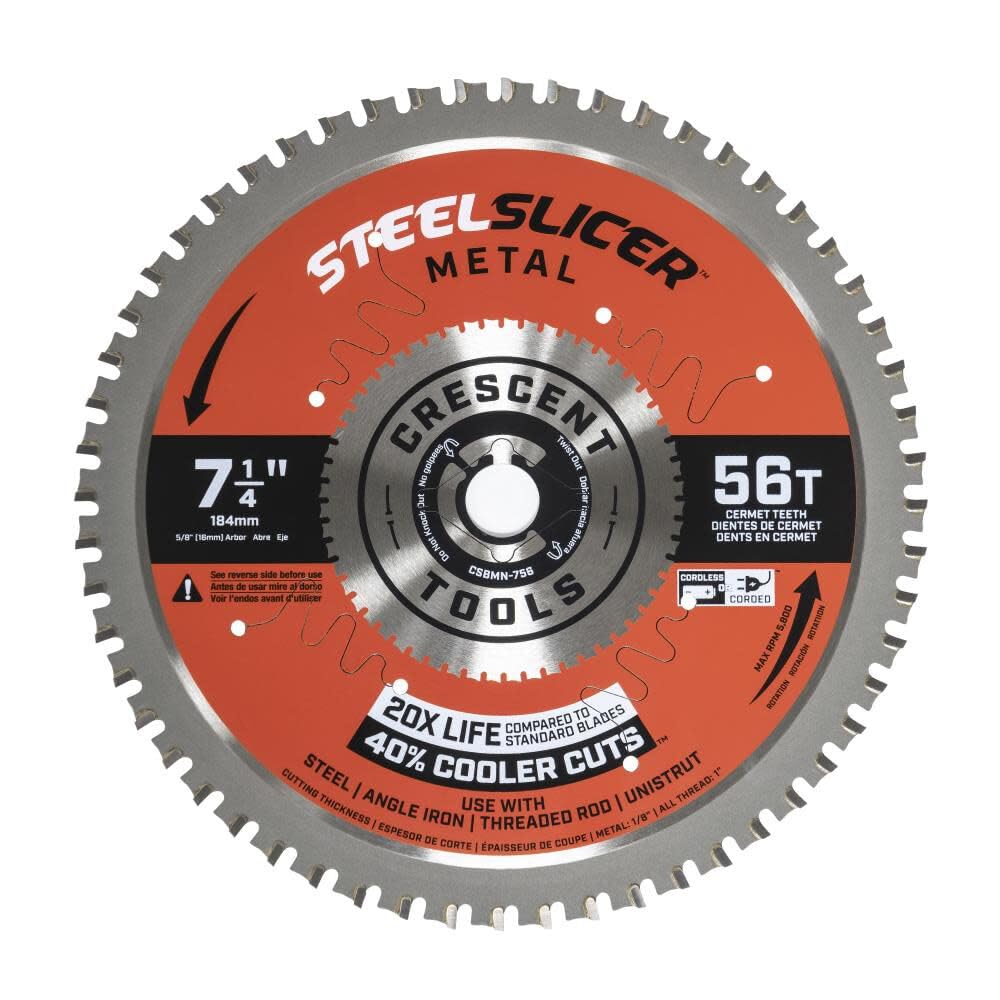7-1/4" Crescent x 56-Tooth SteelSlicer™ Thin Metal Circular Saw Blade