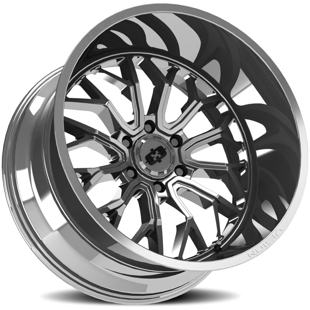 22x10 Vision 402 Riot Chrome Wheel Rim 22" Inch 6x135-19mm