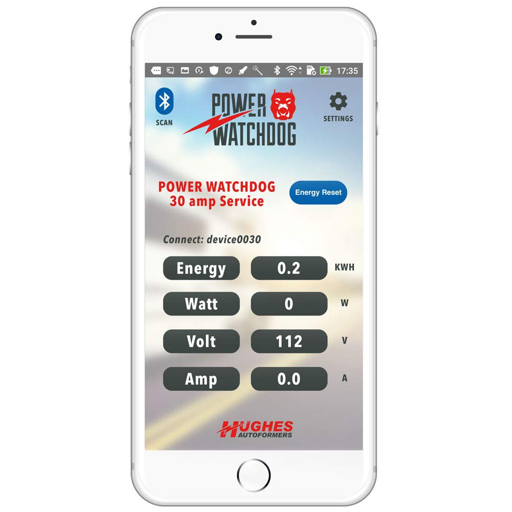 Bluetooth Power Watchdog PWD30, Surge Protector, 30 Amp, Portable, 14 Inch