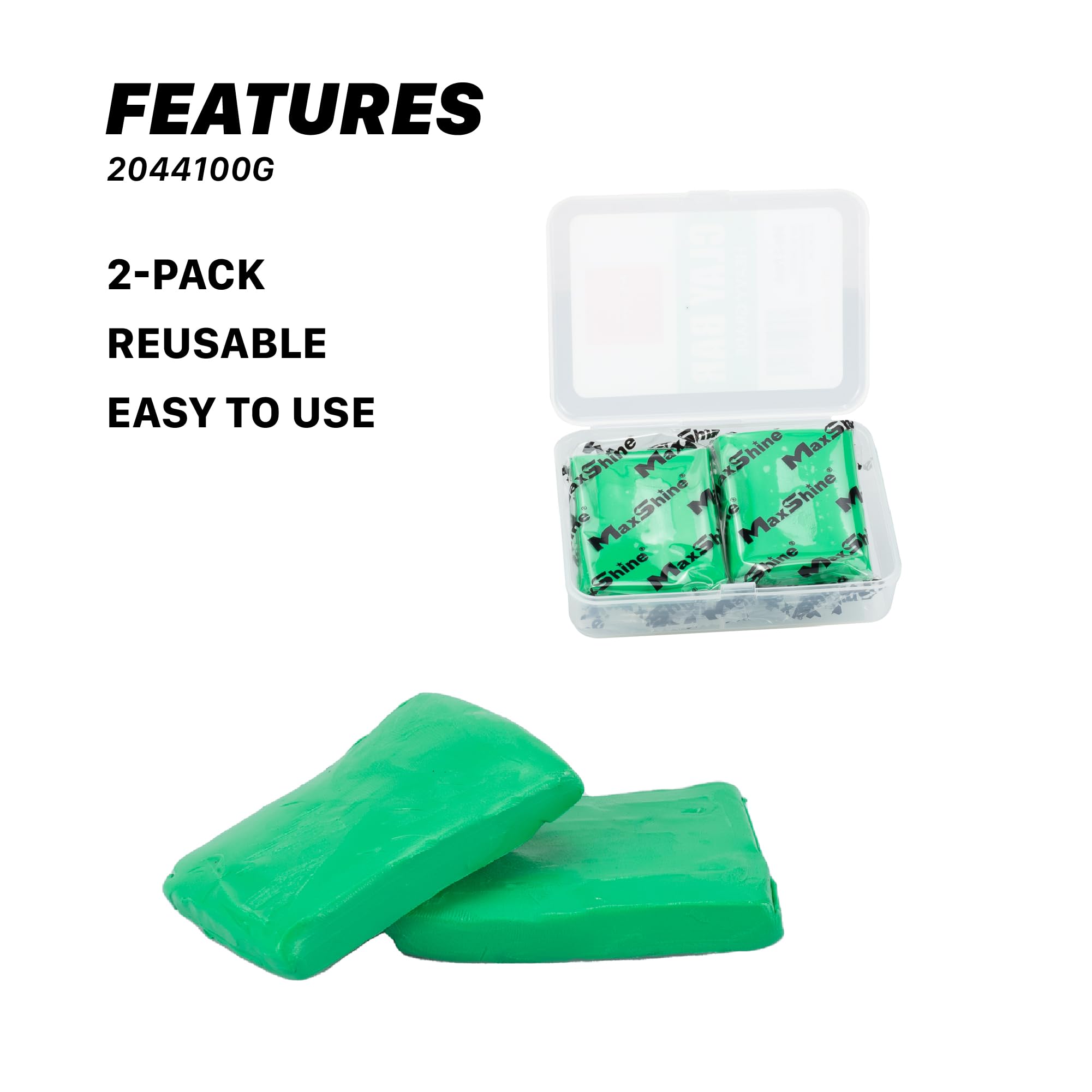 2-Pack Maxshine Magic Clay Bar (50g) Heavy Grade Material for Car Clay Bar Auto Detailing - Cleans & Removes Surface Contaminants Paintwork, Glass, Plastic, Metal Surface (Heavy Grade 2-Pack)