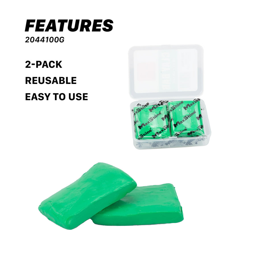 2-Pack Maxshine Magic Clay Bar (50g) Heavy Grade Material for Car Clay Bar Auto Detailing - Cleans & Removes Surface Contaminants Paintwork, Glass, Plastic, Metal Surface (Heavy Grade 2-Pack)