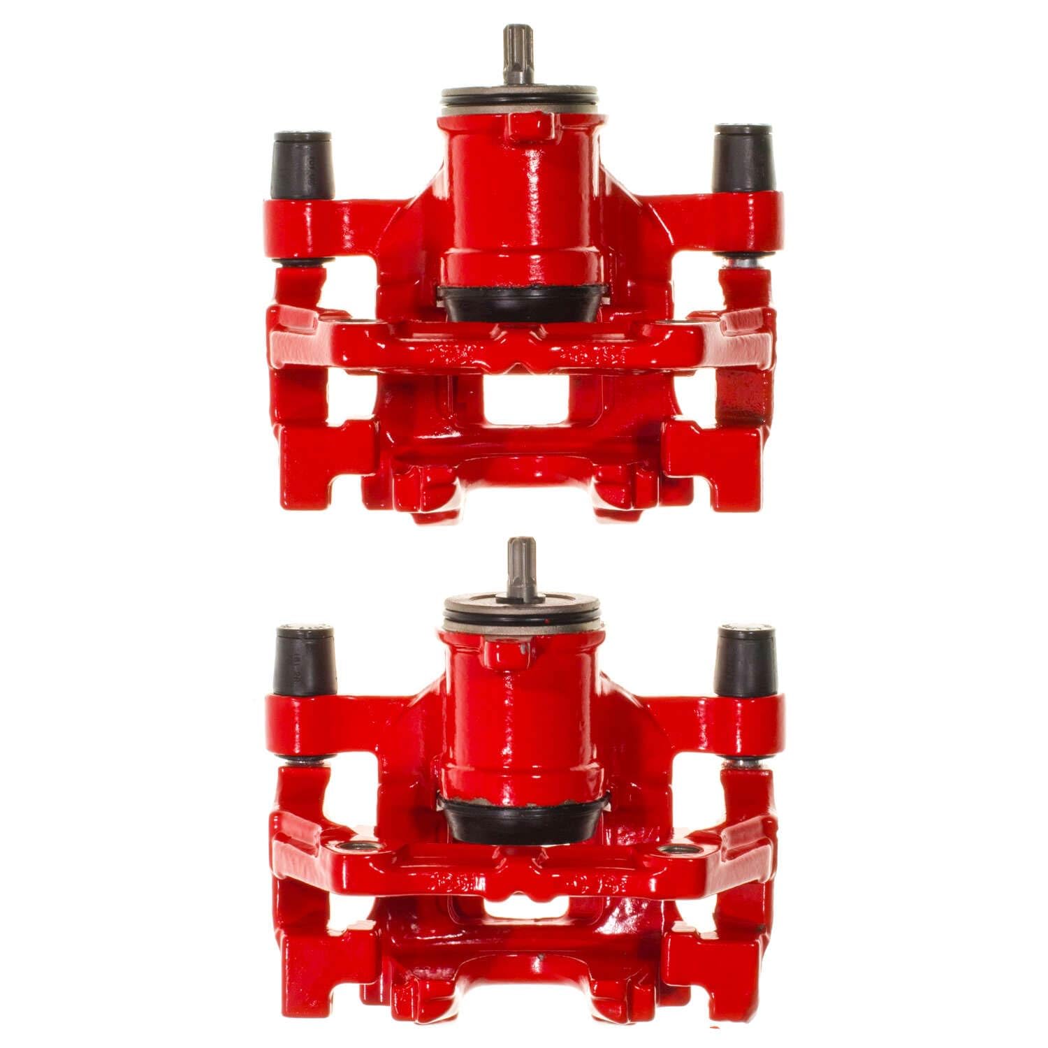 Power Stop S15156 Rear Pair of High-Temp Red Powder Coated Calipers