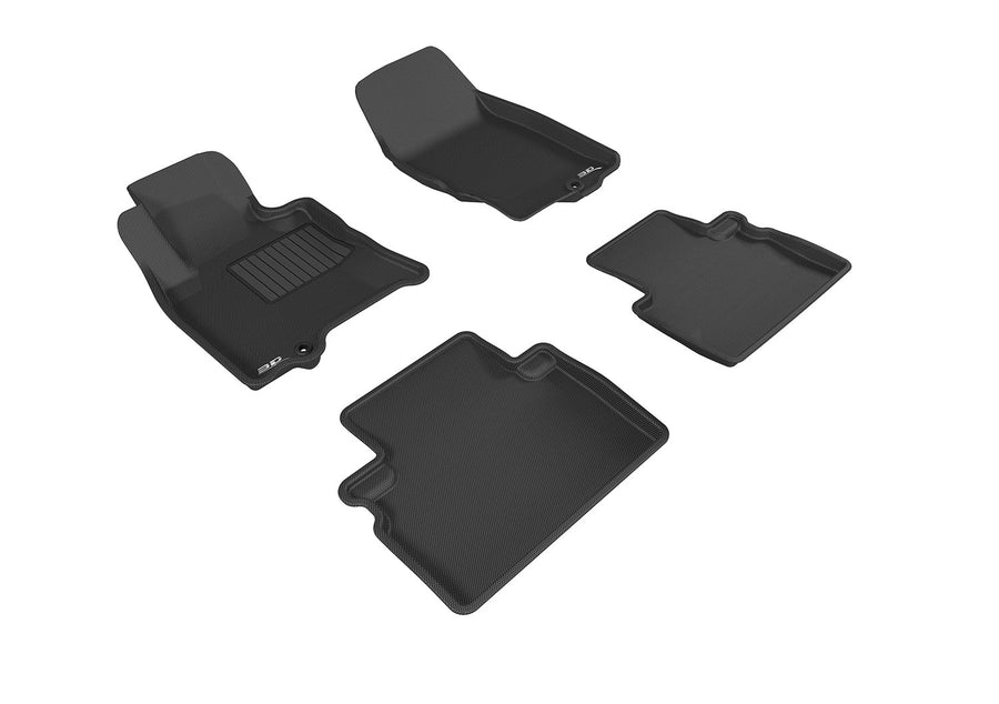 Complete Set 3D MAXpider Custom Fit All-Weather Floor Mat for Select Infiniti QX50 Models - Kagu Rubber (Black)