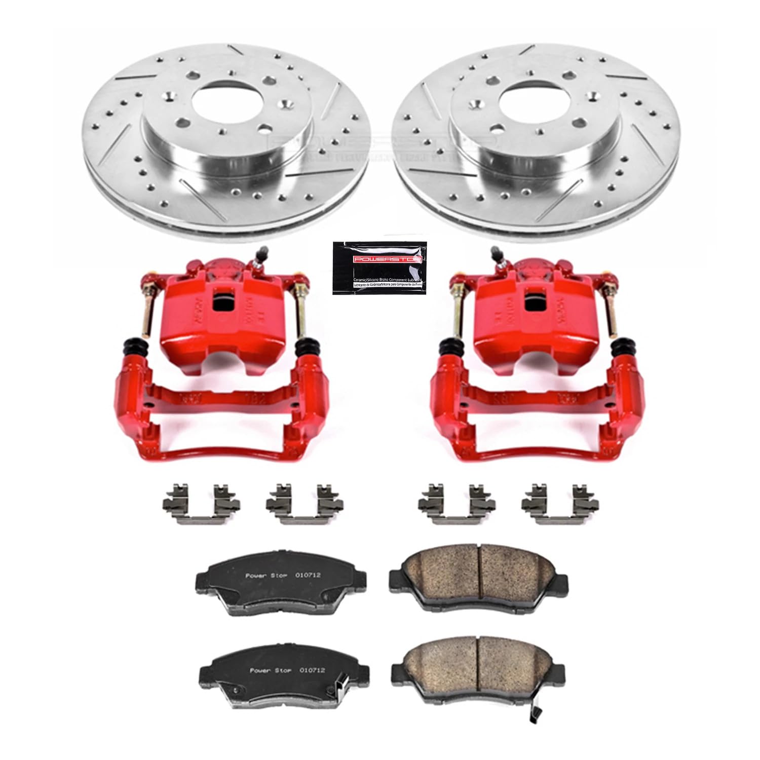 Power Stop 1-Click Performance Brake Kit with Caliper For Honda Fit KC694 2007-2008 [Model Specific]