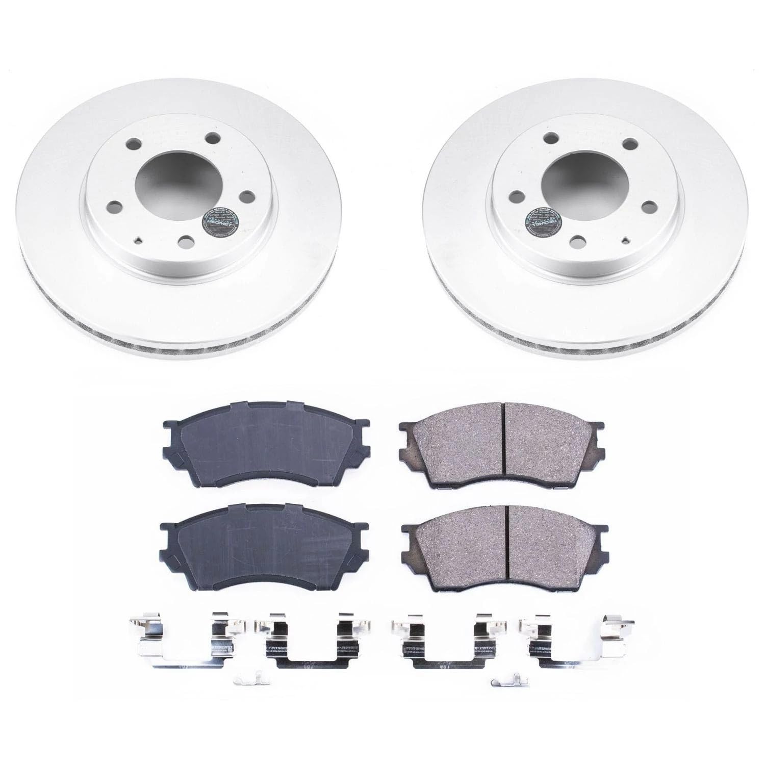 Power Stop Coated Brake Rotors and Z17 Ceramic Brake Pads Kit CRK1186