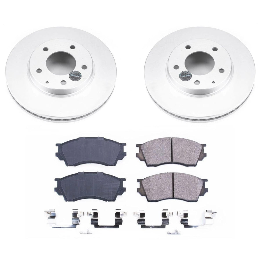 Power Stop Coated Brake Rotors and Z17 Ceramic Brake Pads Kit CRK1186