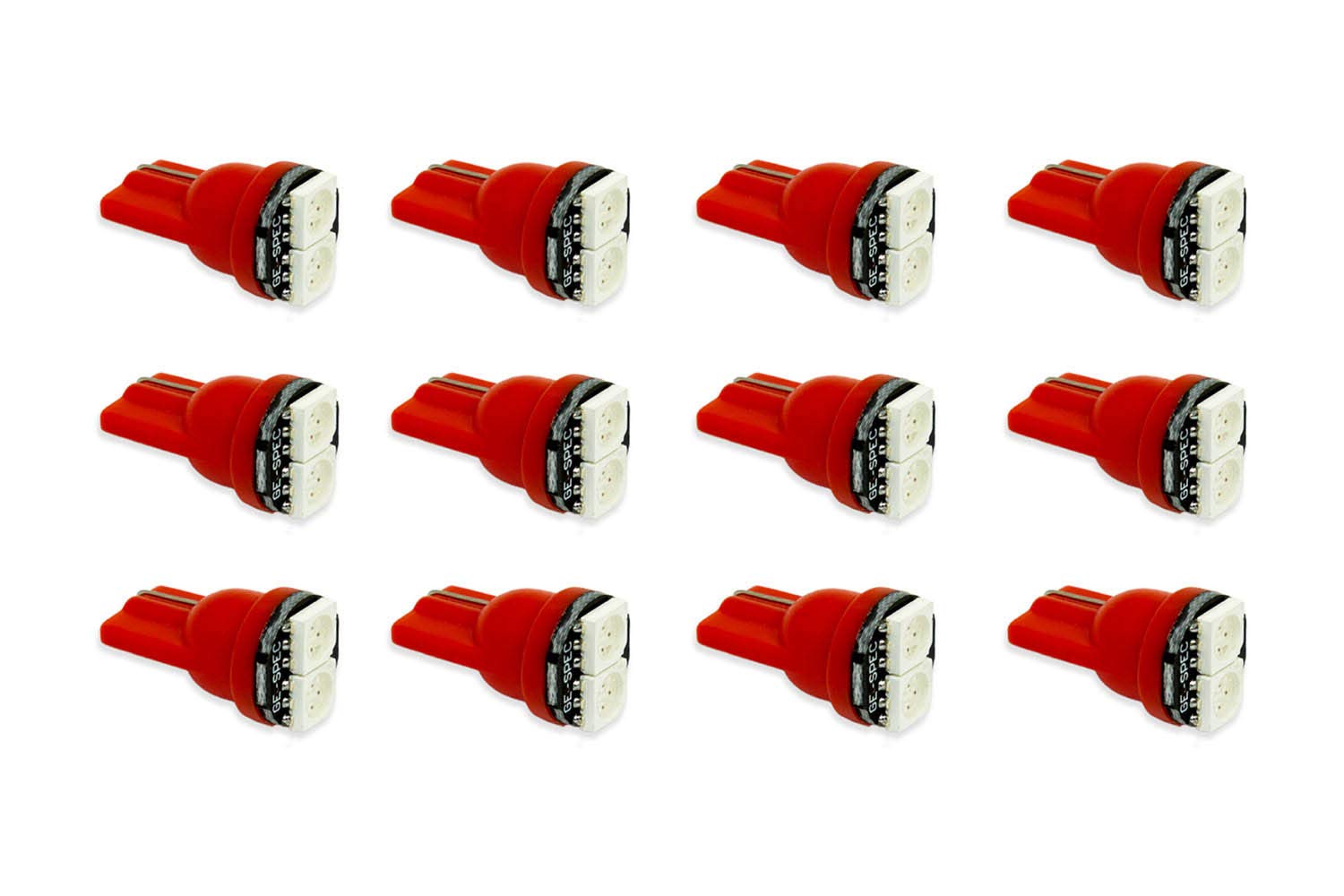 Set of 12 194 LED Bulb SMD2 LED Red Diode Dynamics