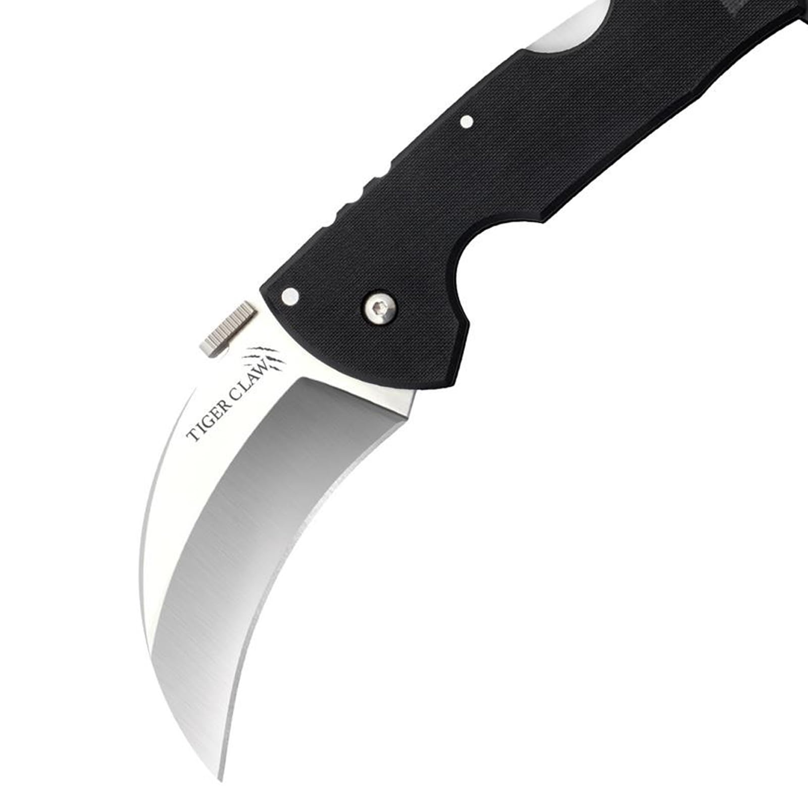 Tiger Claw Cold Steel Folding Knife with Tri-Ad Lock and Pocket Clip, Plain Edge, 3.25 in