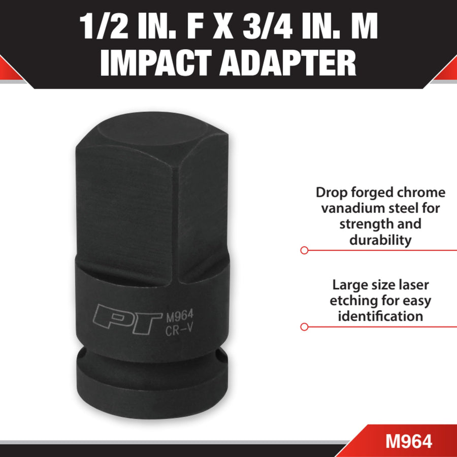 M964 Performance Tool 1/2-Inch Female x 3/4-Inch Male Impact Adapter