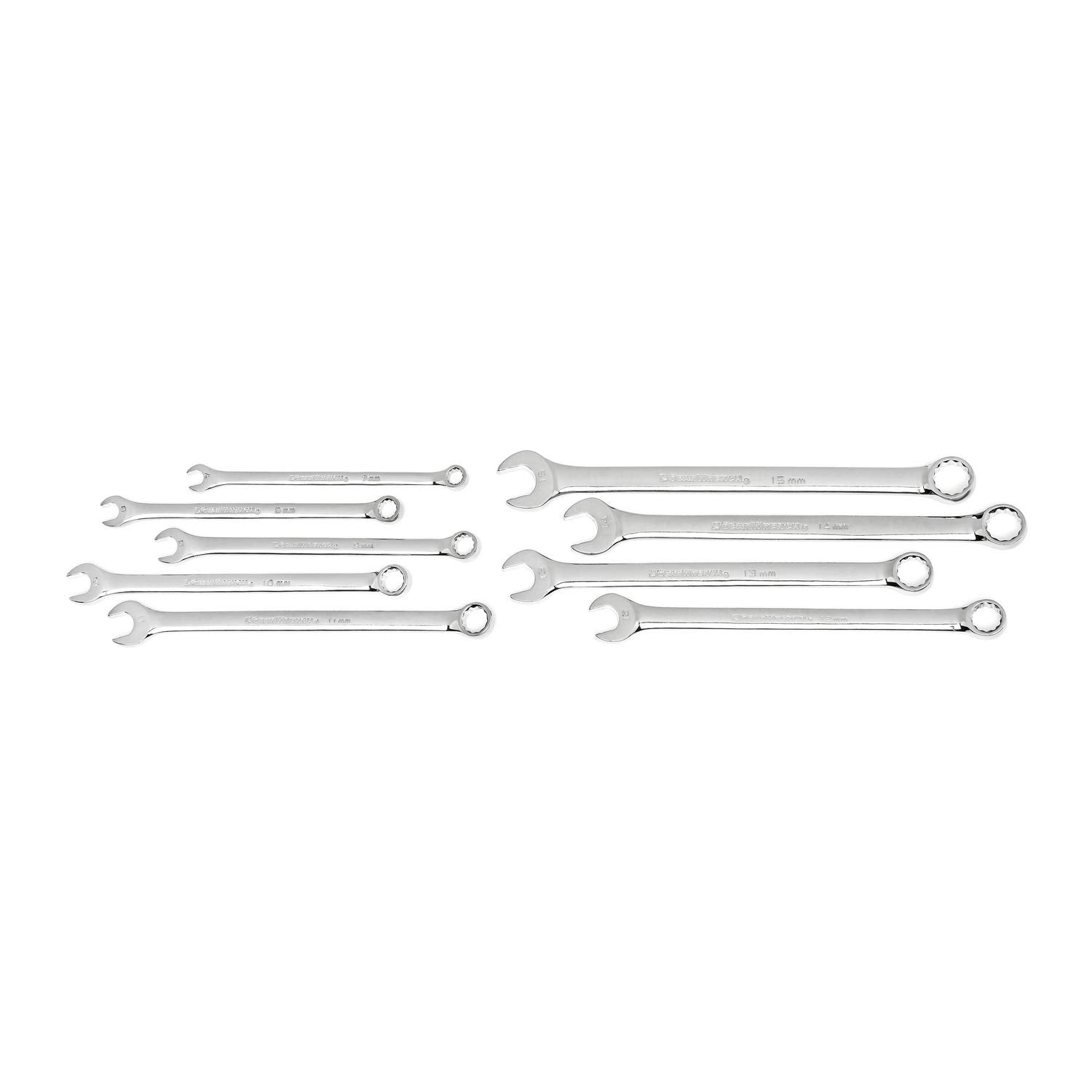 Long Pattern GEARWRENCH Combination Metric Wrench Set with Tool Roll 9 Pc., 12 Point - 81932