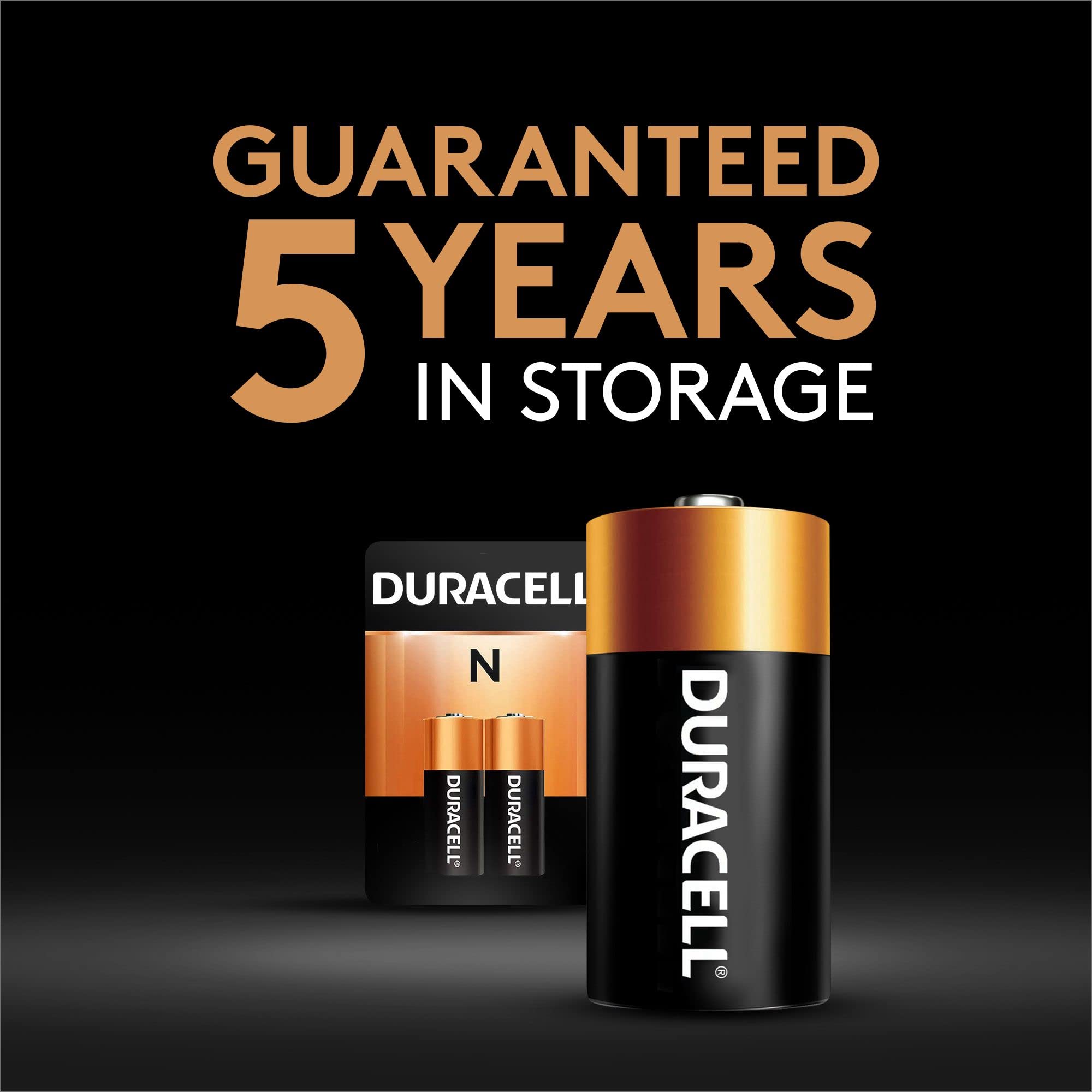 N 1.5V Duracell Alkaline Battery, 2 Count Pack, N 1.5 Volt Alkaline Battery, Long-Lasting for Key Fobs, GPS Trackers, and More