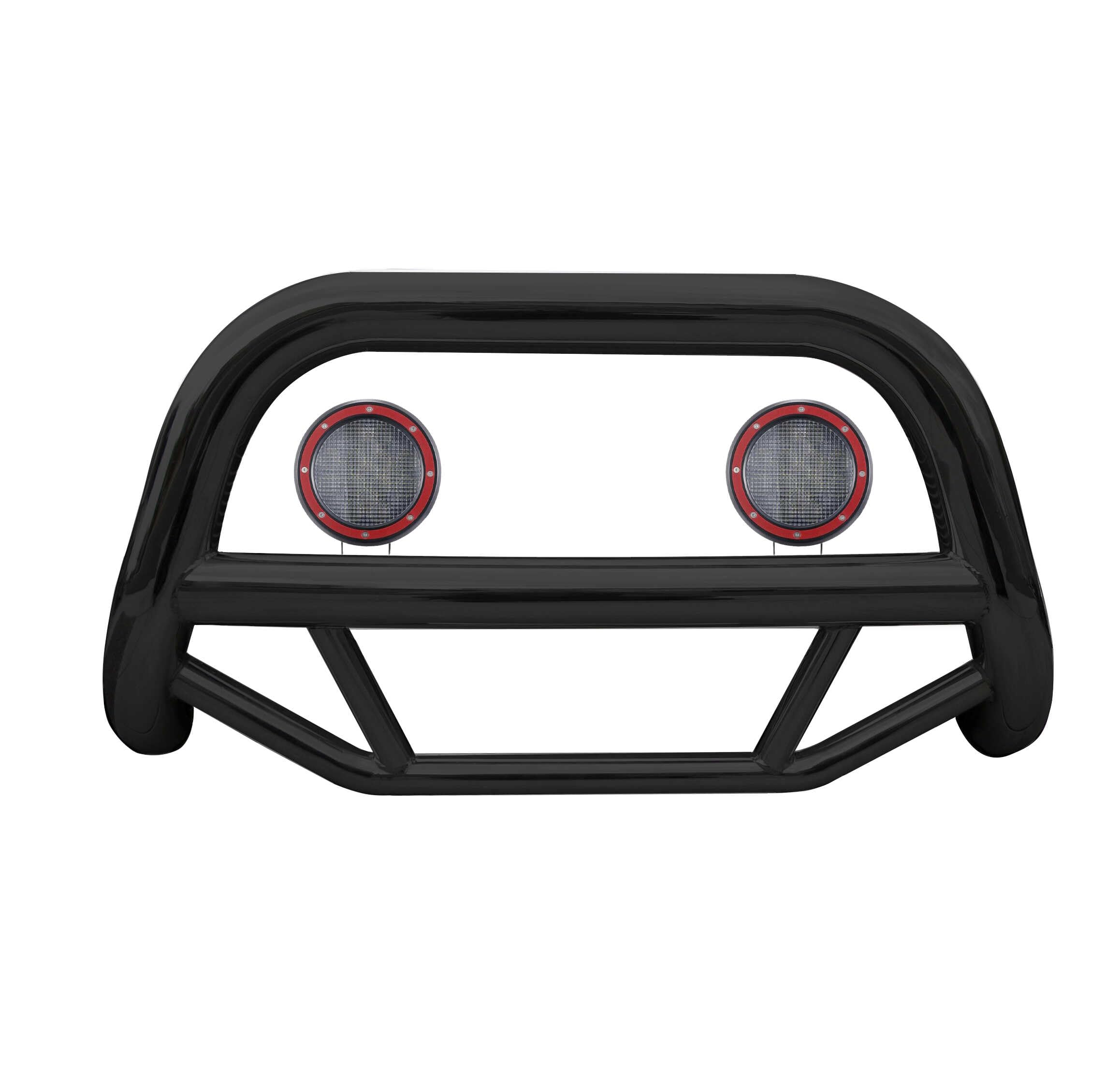 Max Bull Bar Kit Black Horse No Skid Plate Black Compatible with 2008-2010 Toyota Highlander-MBB-TOF5107-PLFR