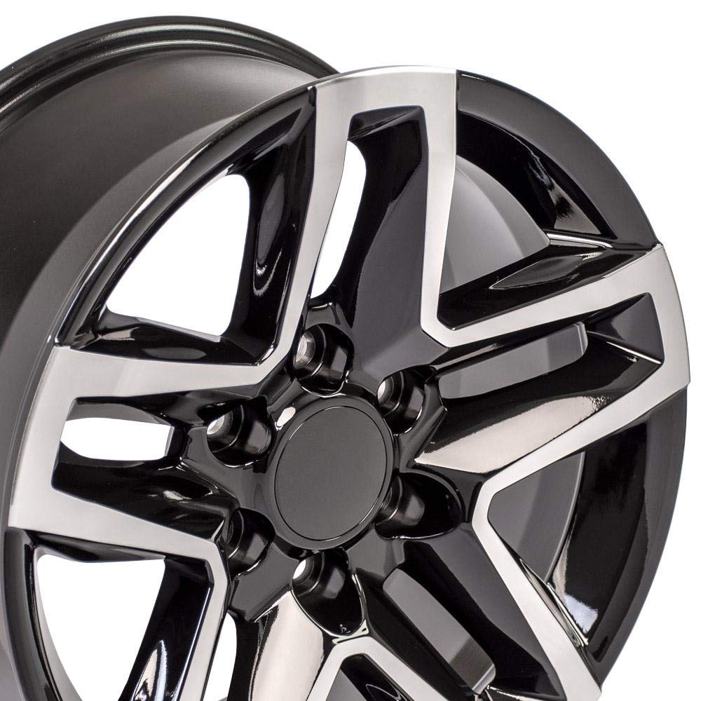 18 Inch OE Wheels CV34B Rim Fits Silverado 1500 Trail Boss Style 6x139.7 18x8.5 Gloss Black Machined - Hollander 5911 (1)