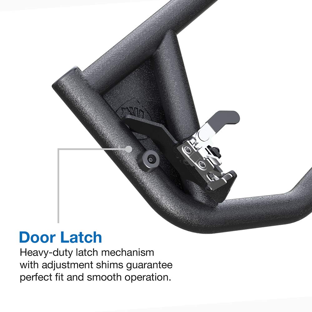 Tyger Auto Tubular Doors TG-DR4J62758 Compatible with 2018-2025 Jeep Wrangler JL 4-Doors (Not JK); 2020-2025 Gladiator JT | Textured Black | Mirror Mount | Front & Rear Door Set