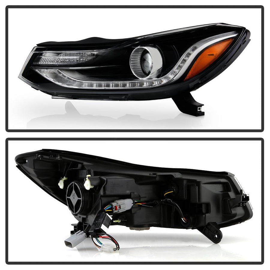 Chevy Trax Spyder (POE) Crystal (w/Adapter fit on Halogen Model) w/LED DRL Projector Headlight - Low Beam-HB3(Not Included) ; High Beam-HB3(Not Included) ; Signal-WY21W(Included) - OE Black