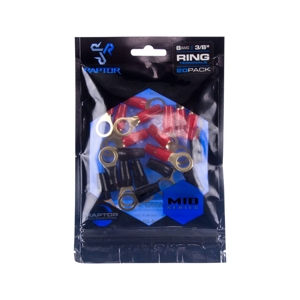 Raptor MID SERIES R838RT - 8 AWG Gold Ring Terminals