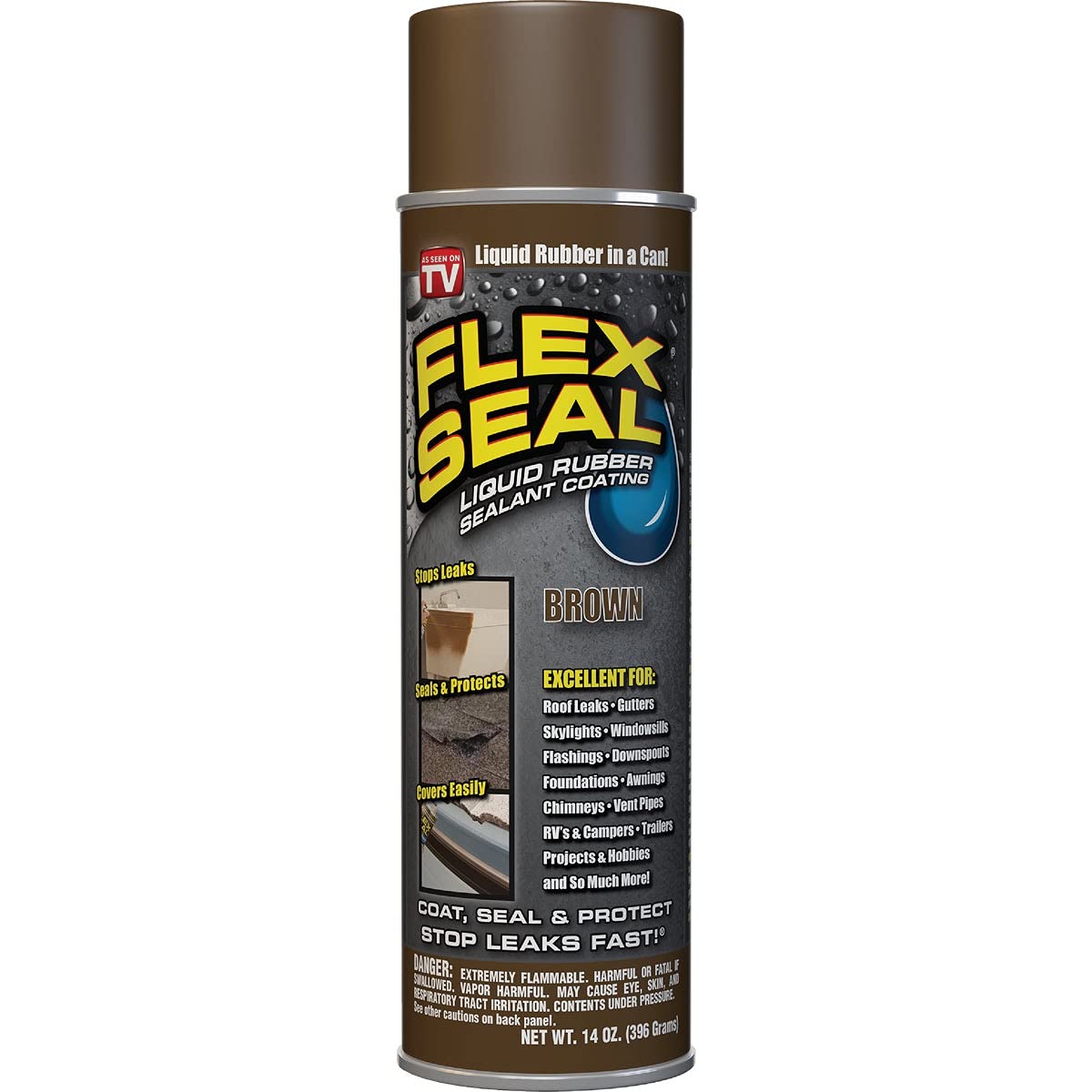 Brown Flex Seal Rubber Spray Sealant 14 Oz. - Case of: 6