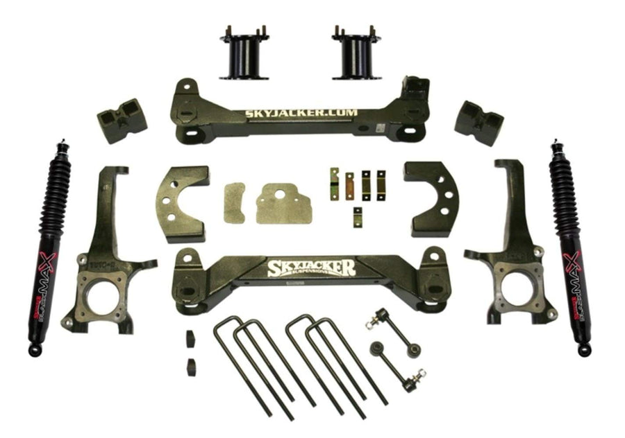Skyjacker Suspension Lift Kit TU745BKB w/Shock 4.5 in. Lift Incl. Front Strut Spacer Block U Bolts Brake Line Brackets