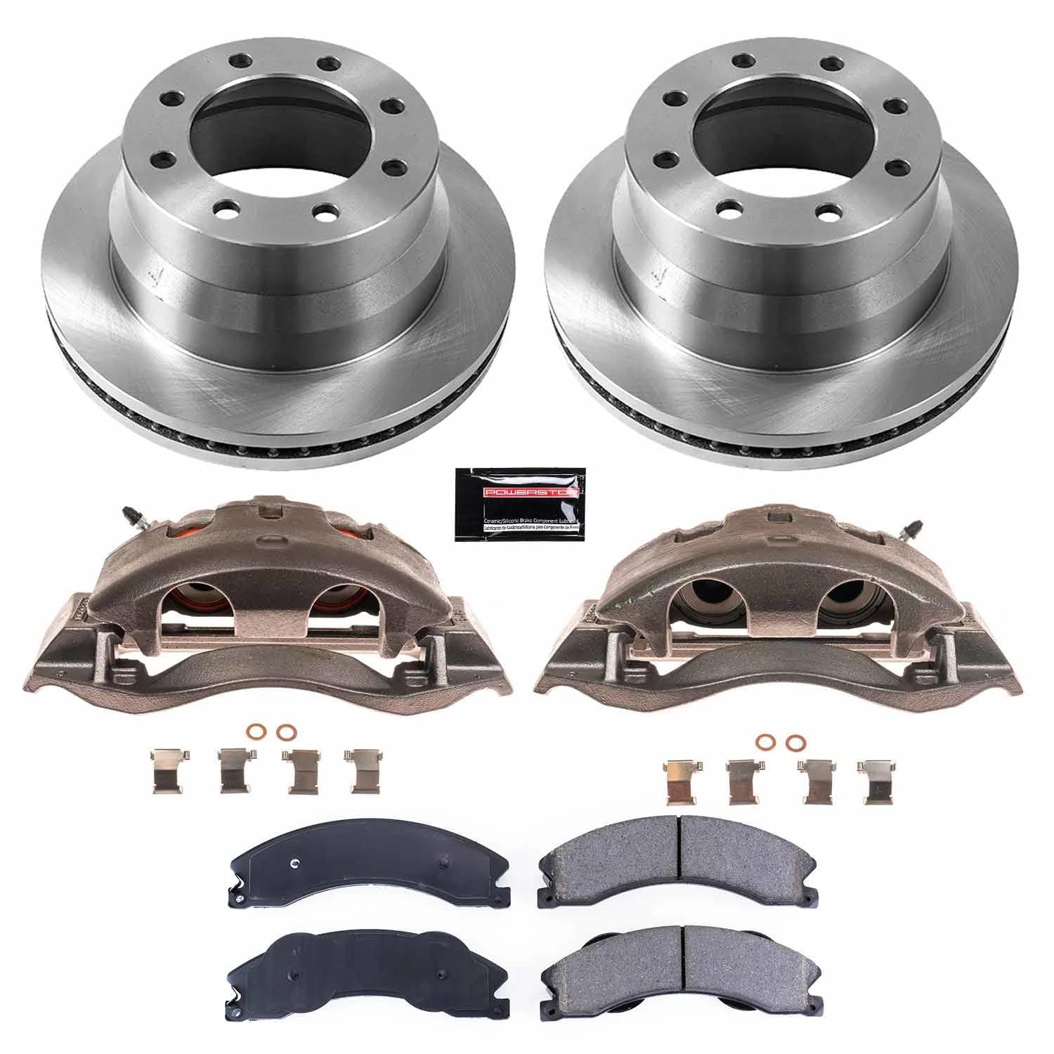 Power Stop KCOE6257 Rear Brake Caliper Kit- Brake Rotors, Brake Pads & Calipers For Chevrolet Express 3500, Chevrolet Express 4500, GMC Savana 3500, GMC Savana 4500 [Model Specific]