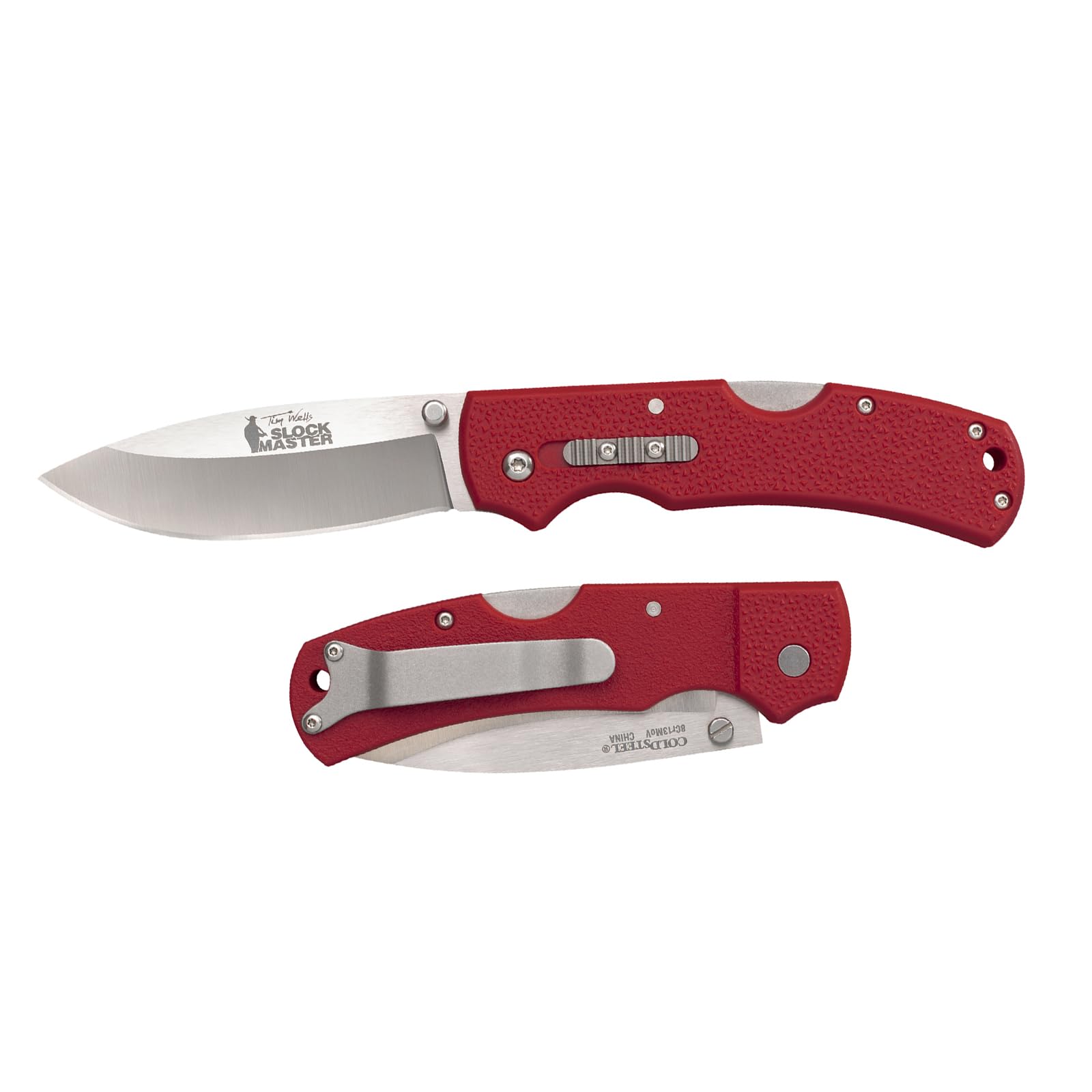 Cold Steel Slock Master Double Safe Hunter 3.5" 8Cr13MoV Drop Point Blade 4.875" GFN Handle Hunting Folding Knife w/Rocker Lock