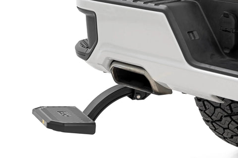 Rough Country Bed Step Retractable for Chevy Silverado & GMC Sierra 1500 (2019-2026) - Manual Pull Tailgate Step, Non-Slip Truck Step