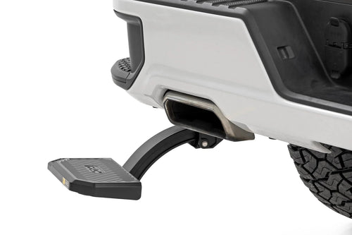 Rough Country Bed Step Retractable for Chevy Silverado & GMC Sierra 1500 (2019-2026) - Manual Pull Tailgate Step, Non-Slip Truck Step