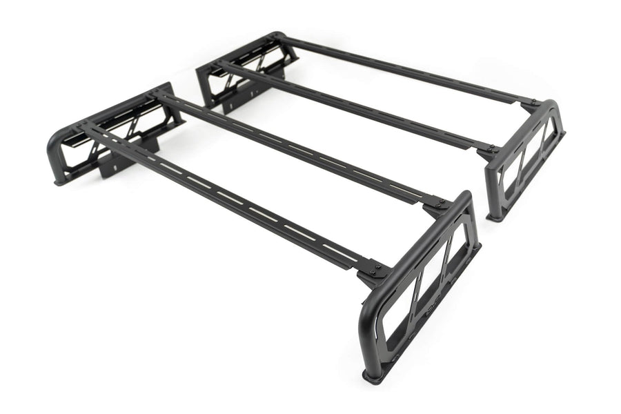 Universal Truck Bed Rack MTO Series for Full-Size Trucks | 10” Height to Keep a Low Wind Profile for Roof Top Tents | Works with or Without Factory Bed Side Rail Mounts | DV8 Offroad