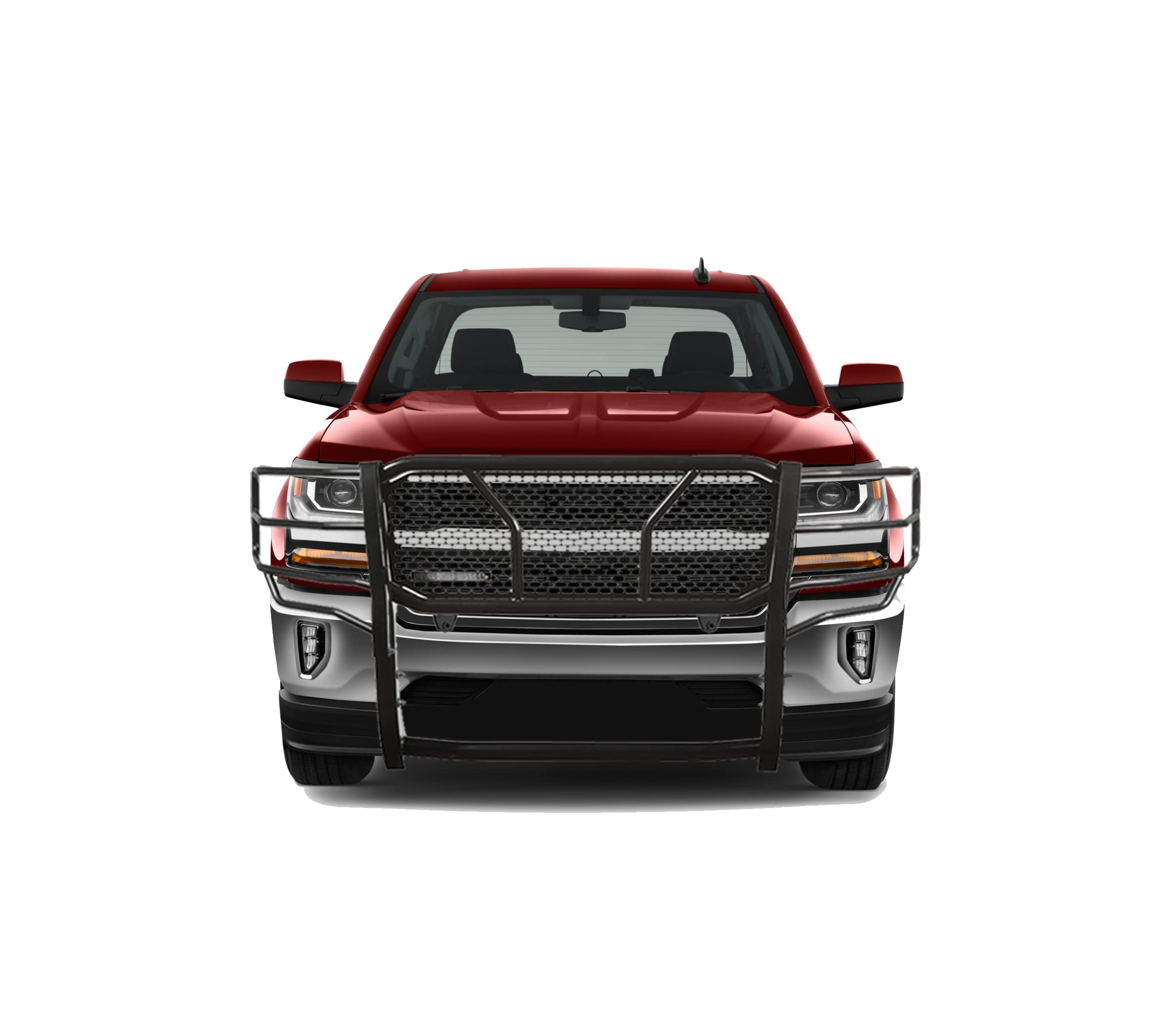 RUGGED Black Horse Heavy Duty Grille Brush Bumper Guard Modular Black Compatible with 2011-2014 Chevrolet Silverado 3500 HD|2011-2014 Chevrolet Silverado 2500 HD-RU-CHSI11-B