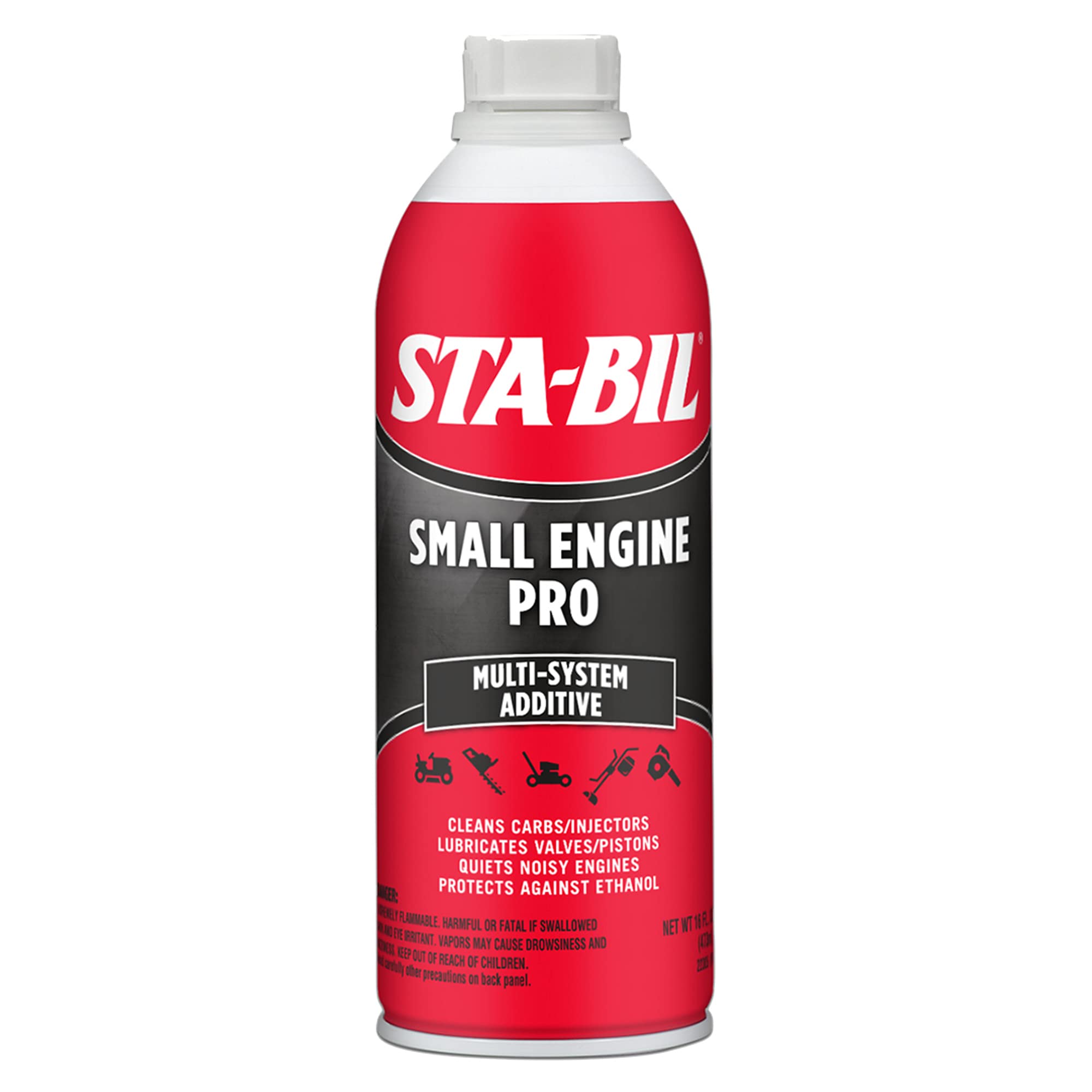 Small Engine Pro STA-BIL Multi-System Additive - Protects Against Ethanol - Cleans Carb And Injectors - Improves Engine Efficiency - Lubricates Valves And Pistons, 16 fl. oz. (22305) , Red