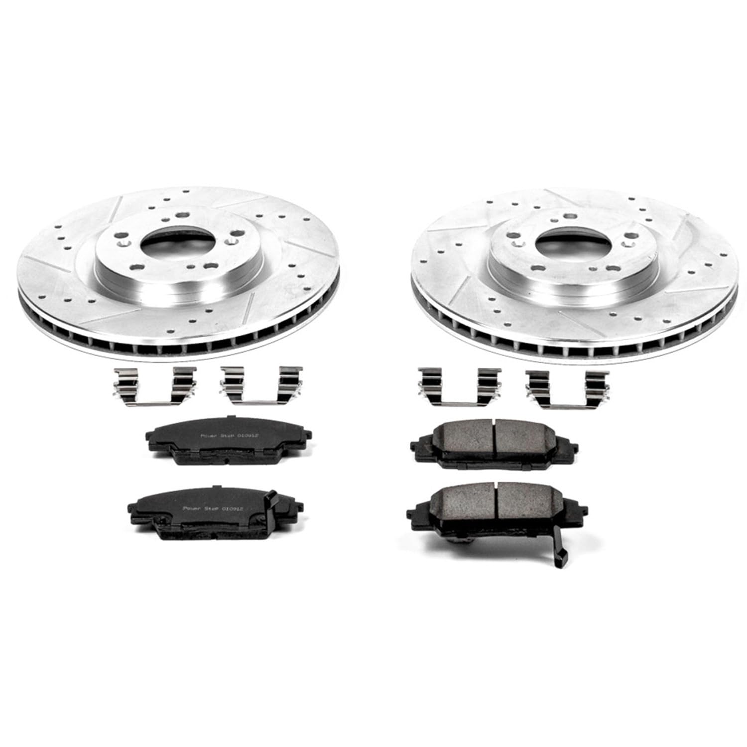 Power Stop K2276 Z23 Carbon Fiber Brake Pads with Drilled & Slotted Brake Rotors Kit For Honda S2000 2000-2009 [Model Specific]