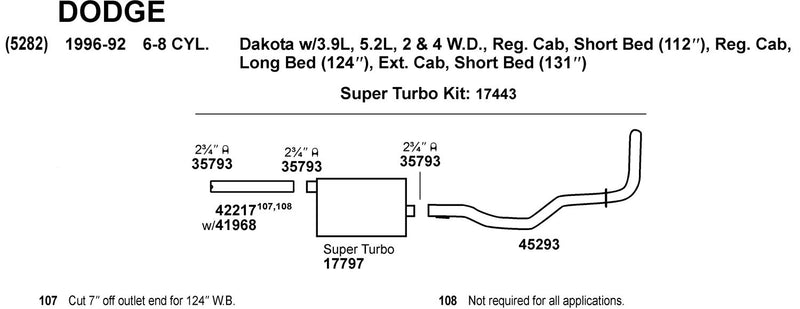 Exhaust Pipe Dynomax 42217 for Dodge Dakota