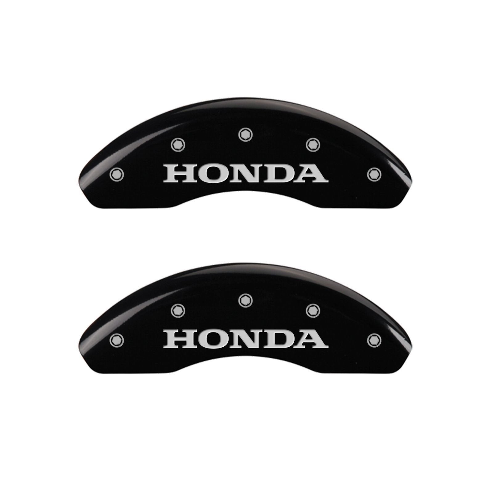 MGP Caliper Covers Front and Rear 20205SCRVBK Black Powder Coat Finish, Set of 4 (Honda CR-V Silver Characters, Engraved)