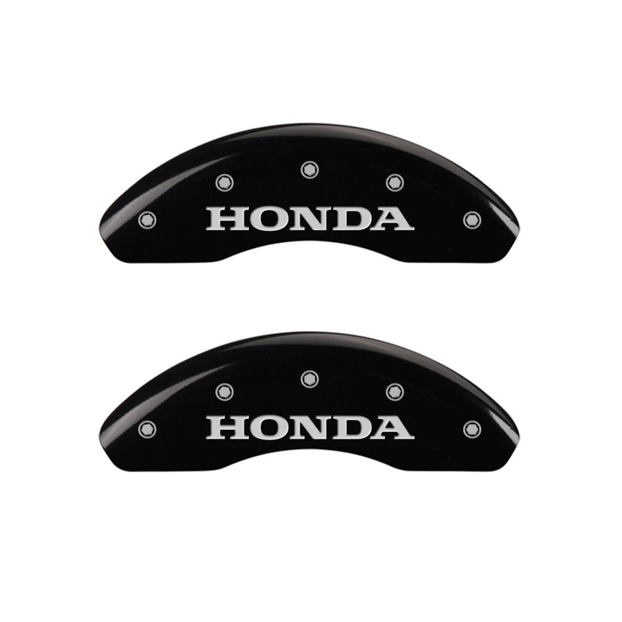 MGP Caliper Covers Front and Rear 20205SCRVBK Black Powder Coat Finish, Set of 4 (Honda CR-V Silver Characters, Engraved)