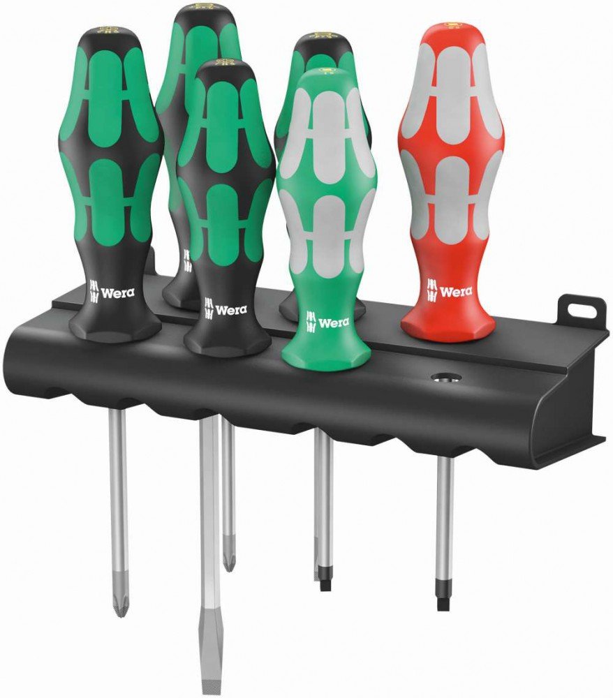 Screwdriver Set, 6 Pc Slotted/Phillips/Sq