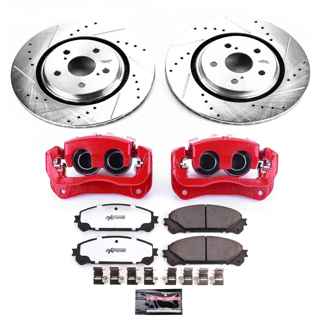 Power Stop Z36 Truck & Tow KC7688-36 Front Caliper Brake Kit- Brake Rotors, Ceramic Brake Pads and Brake Calipers For Lexus RX350, Lexus RX350L, Lexus RX450hL [Model Specific]