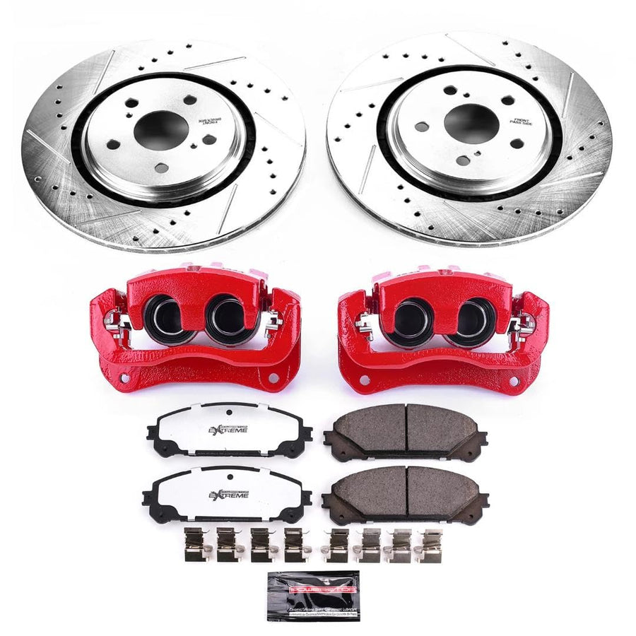 Power Stop Z36 Truck & Tow KC7688-36 Front Caliper Brake Kit- Brake Rotors, Ceramic Brake Pads and Brake Calipers For Lexus RX350, Lexus RX350L, Lexus RX450hL [Model Specific]