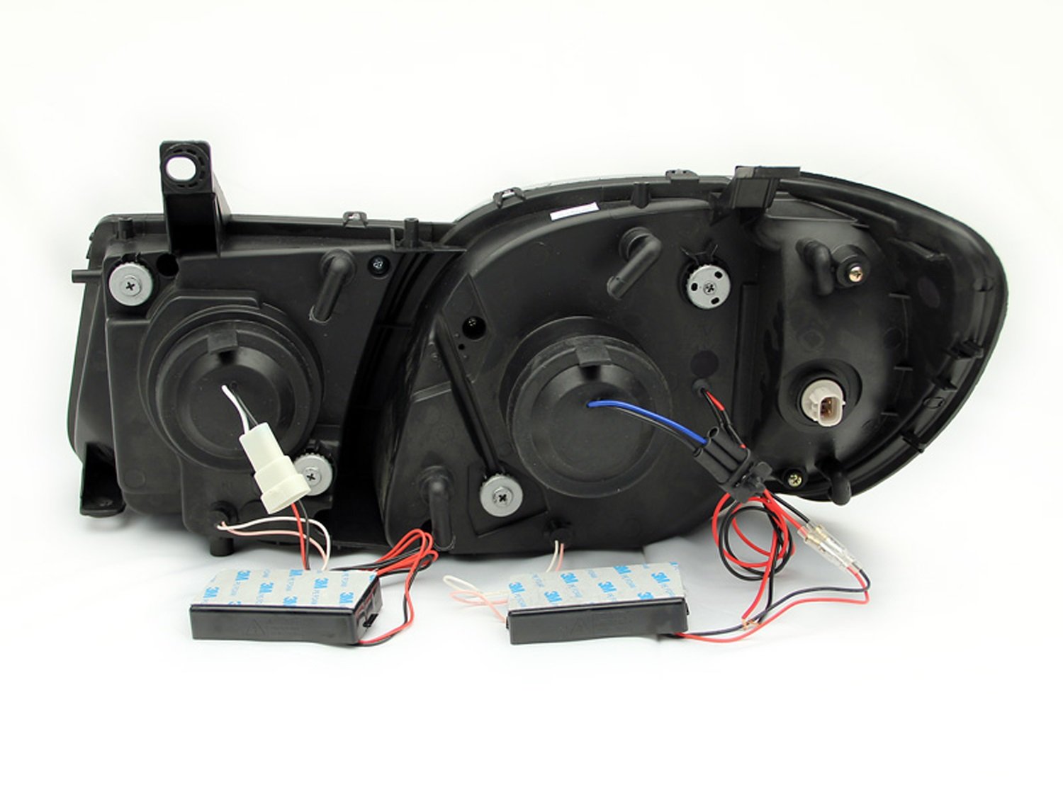 Black Clear/Amber AnzoUSA 111170 Projector Halo Headlight for Lexus LX470 - (Sold in Pairs)