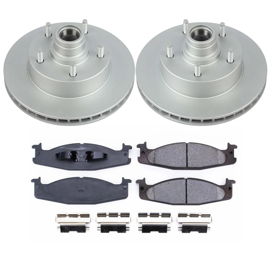 Power Stop Z17 CRK1832, Front Coated Rotor Kit-Coated Brake Rotors & Ceramic Brake Pads For Ford E-, Ford E-150 Club Wa, Ford E-150 Econoline, Ford E-150 Econoline Club Wagon [Model Specific]