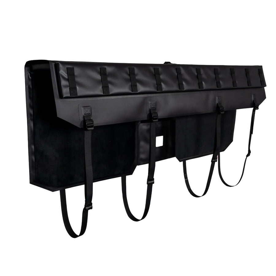 KUAT 51" HUK Straight Durable Soft-Touch TPU Padded Pickup Truck Tailgate Bike Hauling Transportation Easy-Access Protective Pad w/Nylon Straps, Metal G-Hook Buckles & Roll-Up Window, Black