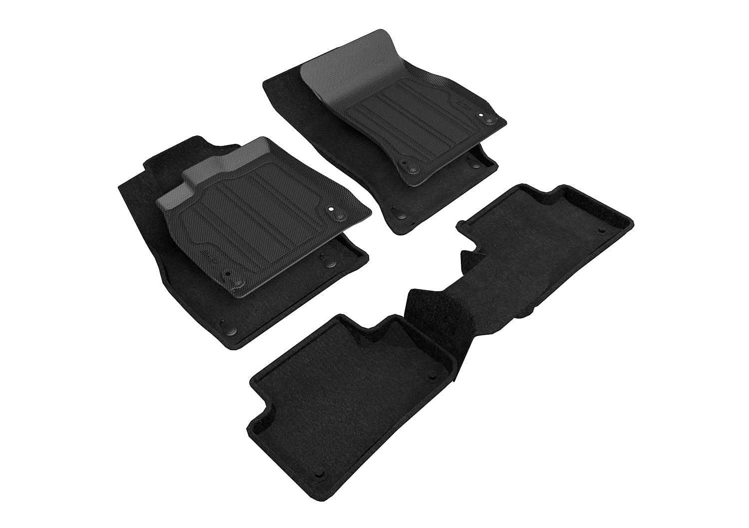 3D MAXpider All-Weather Floor Mats with Audi Q5 / SQ5 2018-2021 and Q5 PHEV 2020-2021 Custom Fit Car Floor Liners, Elegant Hybrid Series (1st & 2nd Row, Black)