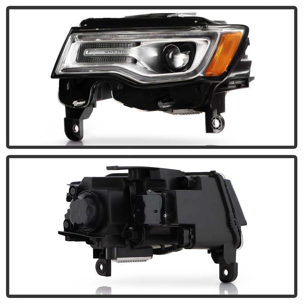 Jeep Grand Cherokee Spyder (POE) 17-21 (Fit HID Model) w/Auto Leveling LED DRL Headlight (Low D3S High D3S) - OE Black Left
