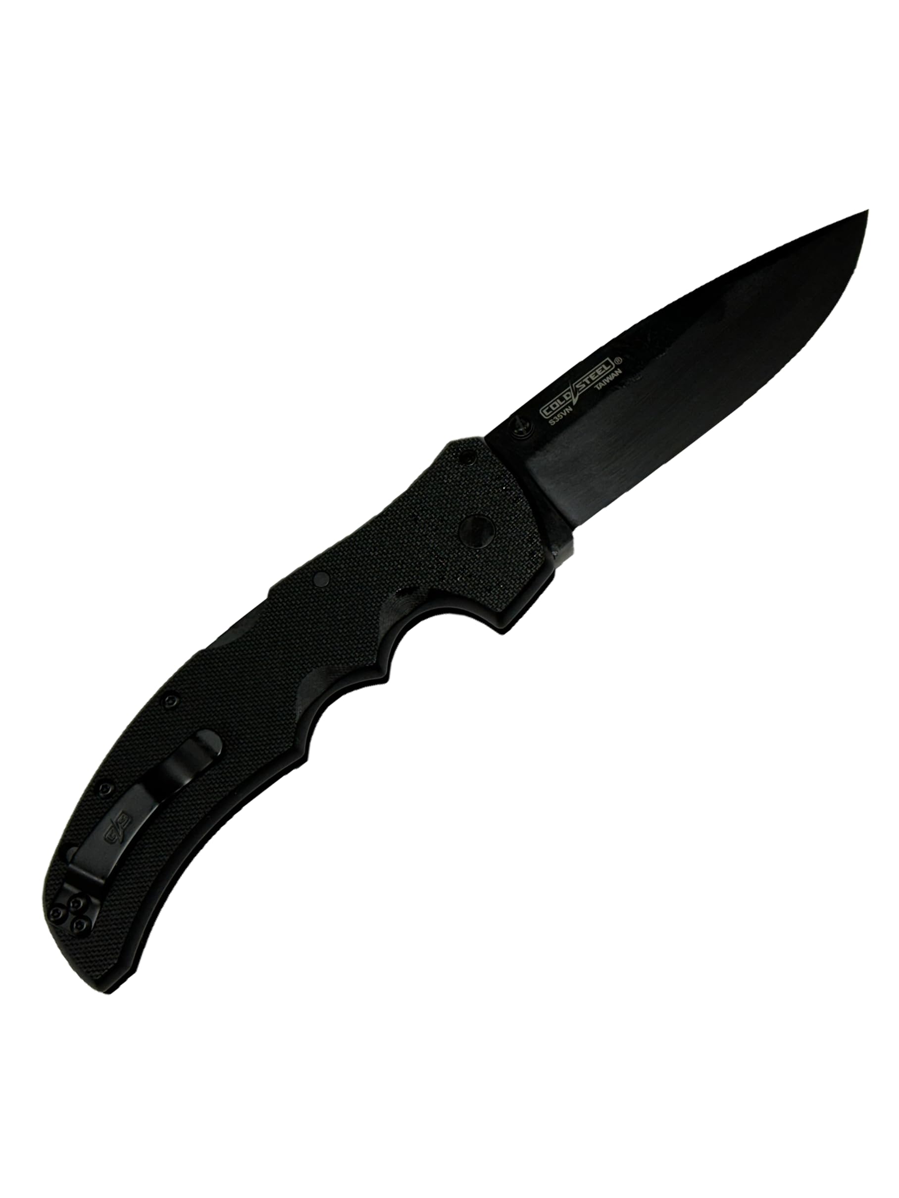 Recon 1 Series Cold Steel Tactical Folding Knife with Tri-Ad Lock and Pocket Clip - Made with Premium CPM-S35VN Steel, Spear Point, Black
