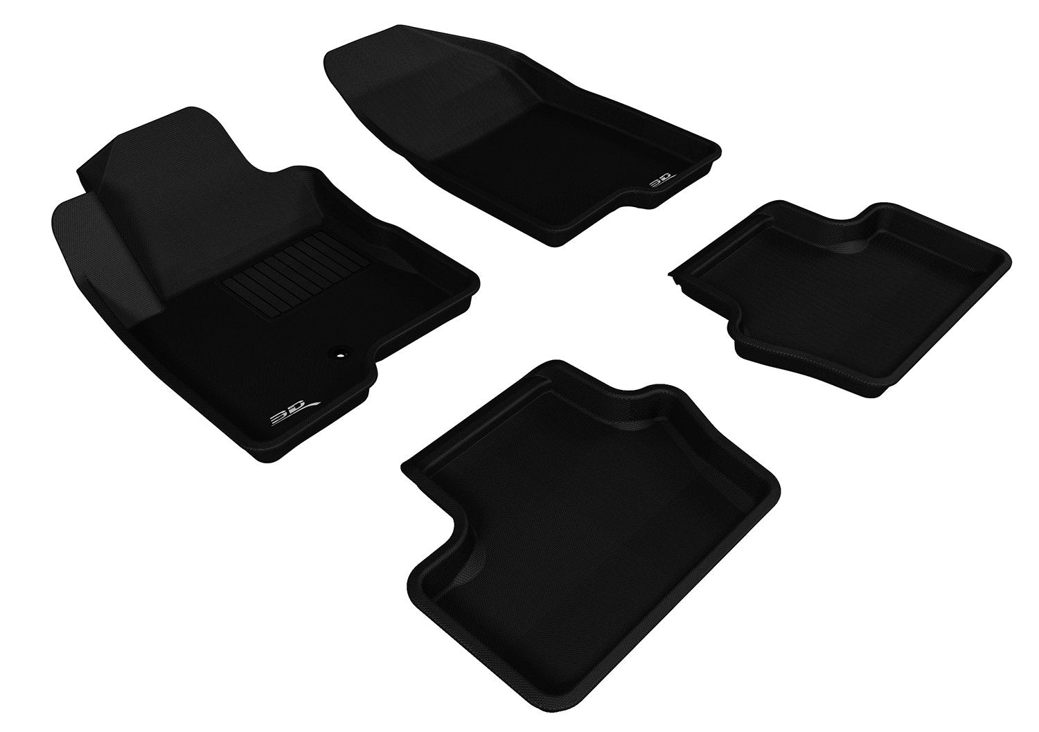 Kagu Floor Mat (Black) 3D MAXpider for 2007-2013 Jeep Compass - 1ST Row 2ND Row