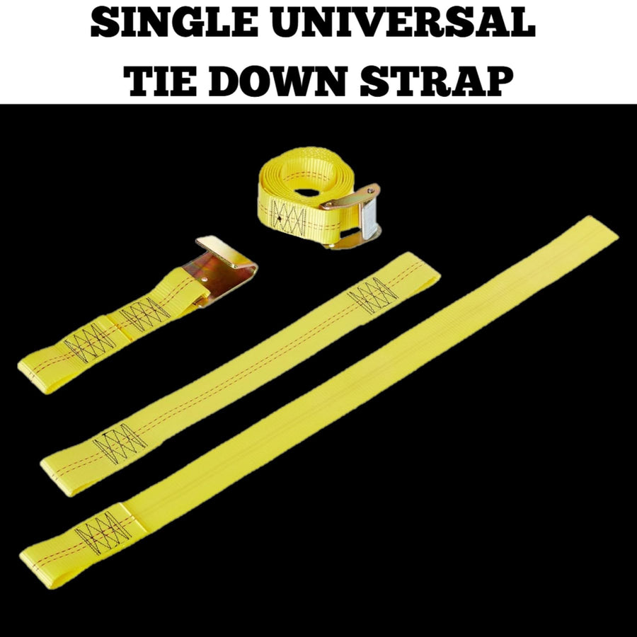 Single Roadmaster 2150 Universal Tie Down Strap | Compatible with Tires up to 30" Diameter & 11" Tread Width | 2" Wide Nylon Webbing | 5,000 Pound Capacity | Secures Vehicle to Tow Dolly