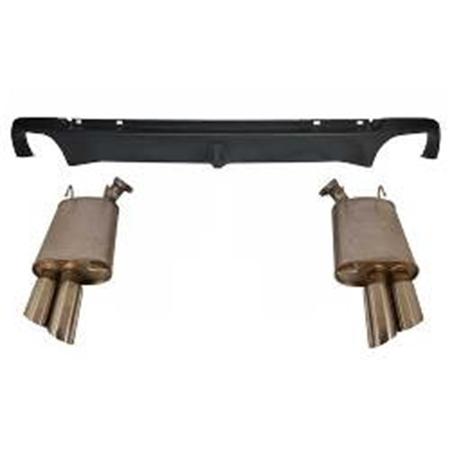 2013-2014 Ford Racing Mustang GT Axle Back QUAD TIP Mufflers with Rear Lower VALENCE
