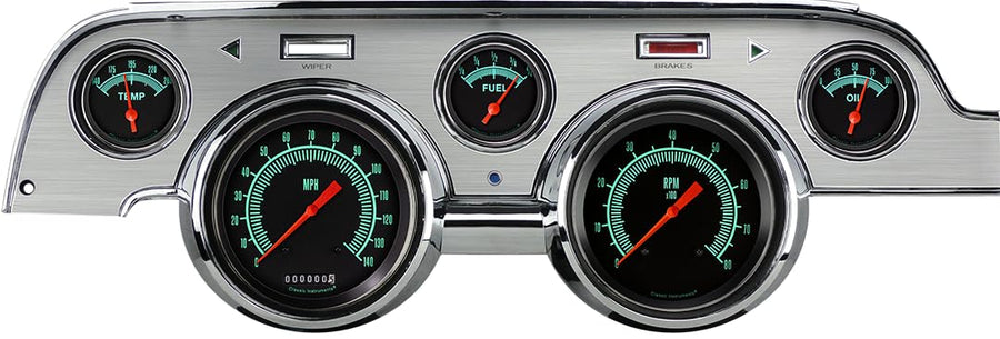 MU67GSBA Classic Instruments G/Stock 5 Gauge Package Brushed Bezel Fits 1967 Mustang