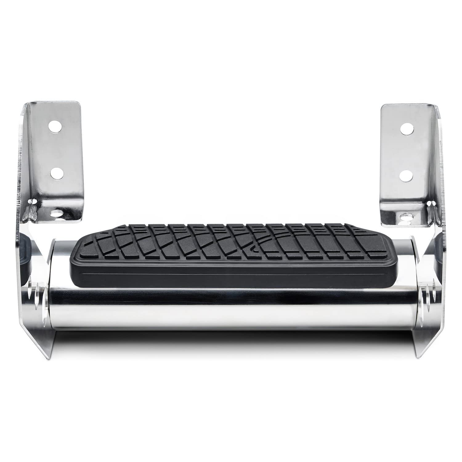 Steelcraft Universal Side Drop Step 4 in. Wide Round Tube Polished Stainless Steel Side Drop Step