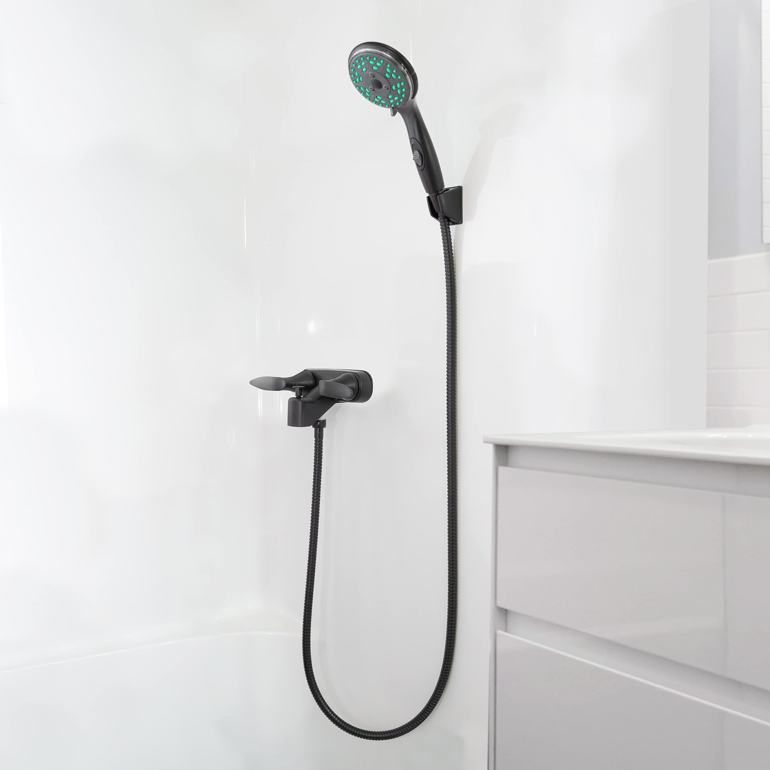 Dura Faucet RV Tub, Shower Faucet Valve Diverter DF-SA110LH-MB with Winged Levers (Matte Black)