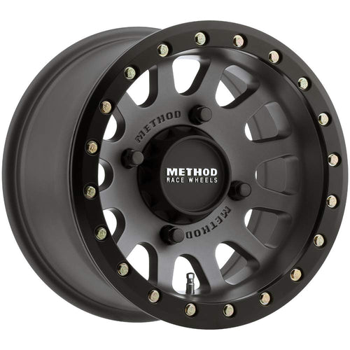 UTV Method Race Wheels 401 Beadlock Titanium Wheel Matte Black Ring (15 x 6. inches /4 x 136 mm, 53 mm Offset)