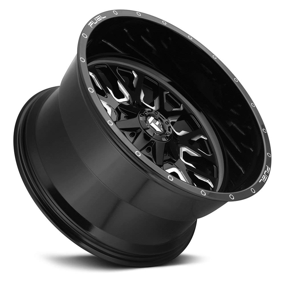 D611 FUEL STROKE 20x9, Bolt Pattern: 8x6.5, Offset: 1, GLOSS BLACK MILLED, set of 1